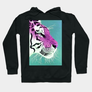 Fuchsia pink and white ombre tiger Hoodie